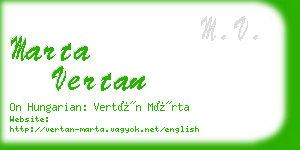 marta vertan business card